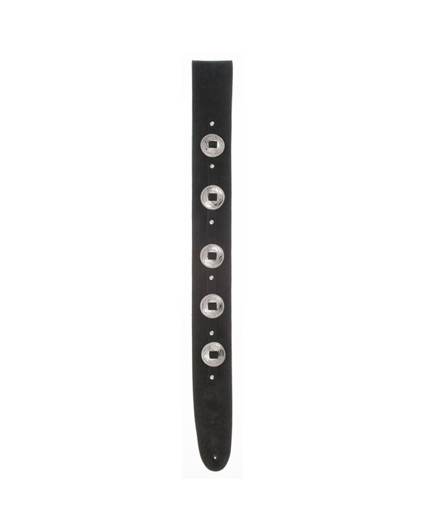 Ремінь гітарний замшевий D'ADDARIO DELUXE LEATHER GUITAR STRAP (CONCHOS, BLACK)