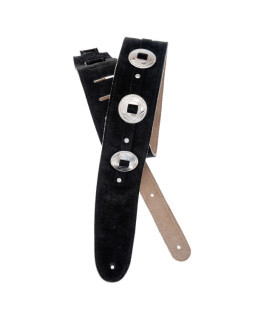 Ремінь гітарний замшевий D'ADDARIO DELUXE LEATHER GUITAR STRAP (CONCHOS, BLACK)