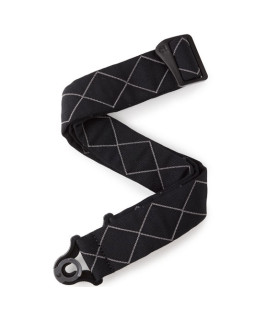 Гітарний ремінь D'ADDARIO 50BAL02 AUTO LOCK GUITAR STRAP (BLACK PADDED DIAMONDS)