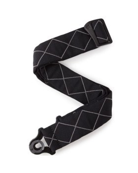 Гітарний ремінь D'ADDARIO 50BAL02 AUTO LOCK GUITAR STRAP (BLACK PADDED DIAMONDS)