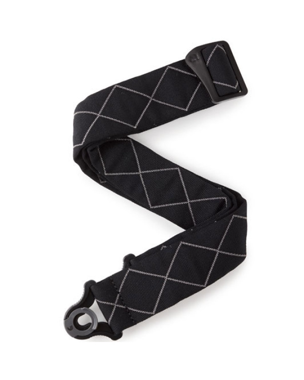 Гітарний ремінь D'ADDARIO 50BAL02 AUTO LOCK GUITAR STRAP (BLACK PADDED DIAMONDS)