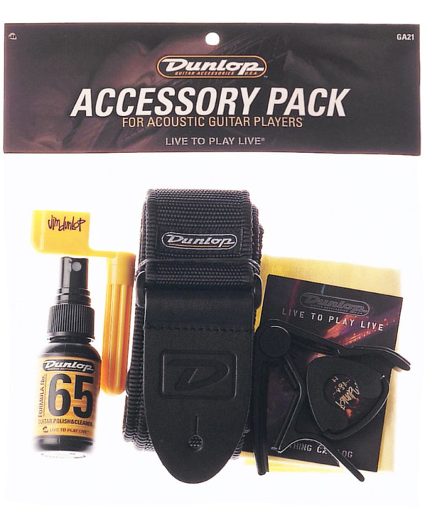 DUNLOP GA21 ACCESSORY Pack Набір аксесуарів для акустичної гітари + ремінь