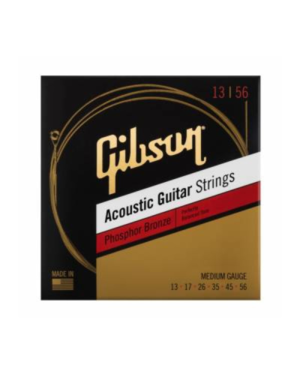 GIBSON SAG-PB13 PHOSPHOR BRONZE ACOUSTIC GUITAR STRINGS 13-56 MEDIUM Струни для акустичних гітар