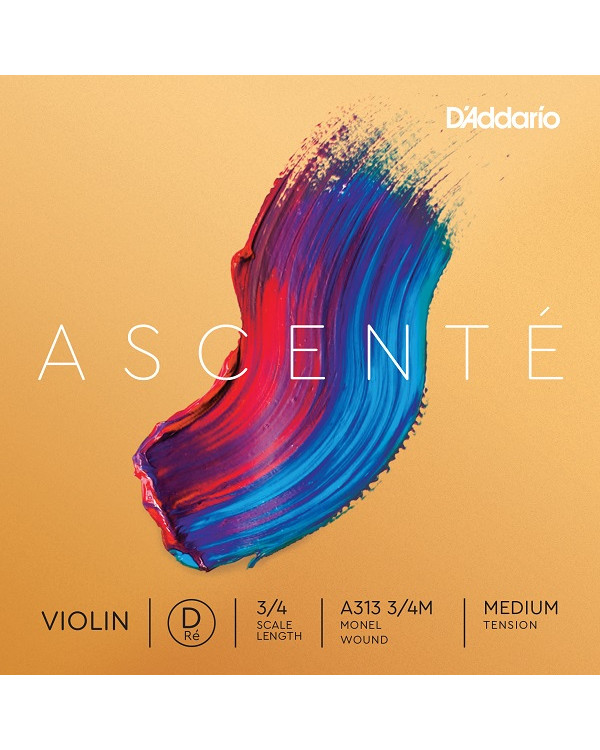 Струна для скрипки D'ADDARIO ASCENT'E VIOLIN SINGLE D STRING 3/4 Scale Medium Tension