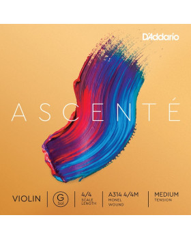 Струна для скрипки D'ADDARIO ASCENT'E VIOLIN SINGLE G STRING 3/4 Scale Medium Tension