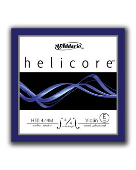Струна для скрипки D'ADDARIO HELICORE VIOLIN SINGLE E STRING 4/4 Scale Medium Tension