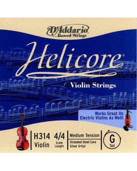 Струна для скрипки D'ADDARIO HELICORE VIOLIN SINGLE G STRING 4/4 Scale Medium Tension-foto2
