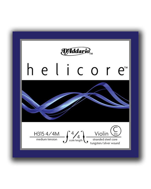 Струна для скрипки D'ADDARIO HELICORE VIOLIN SINGLE C STRING 4/4 Scale Medium Tension
