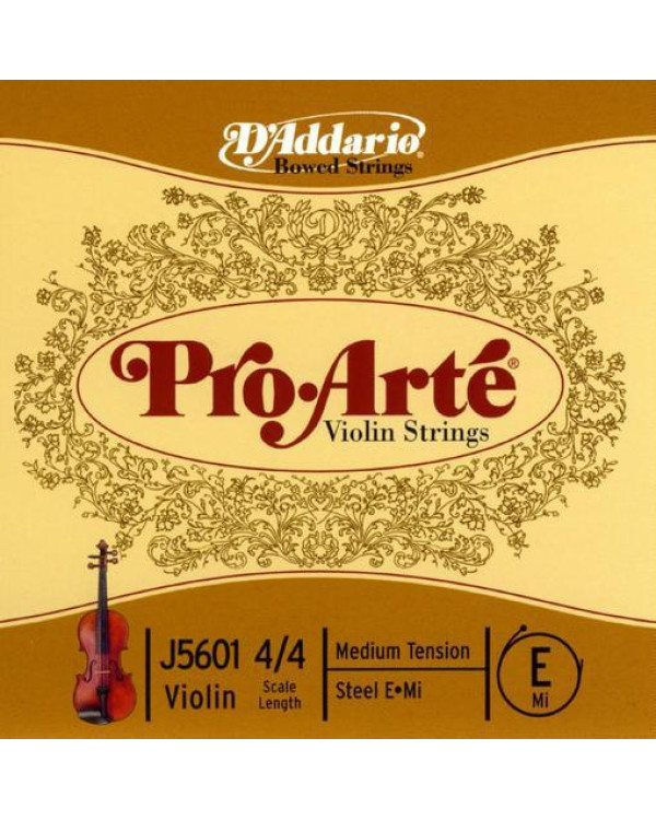 Струна для скрипки D'ADDARIO PRO-ART'E VIOLIN SINGLE E STRING 4/4 Scale Medium Tension