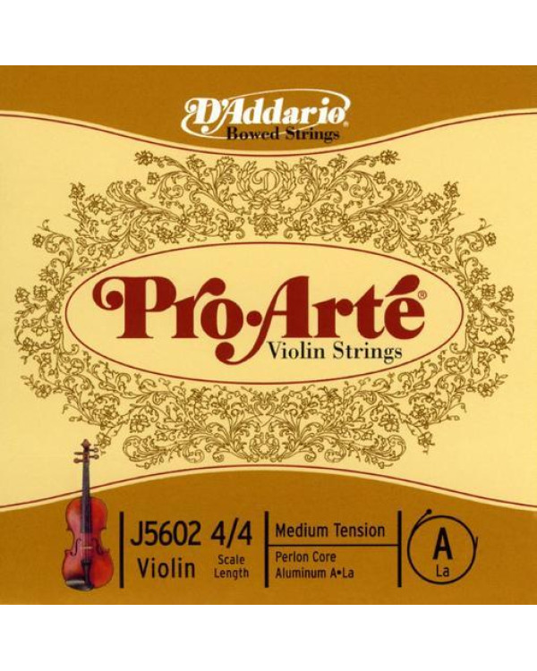 Струна для скрипки D'ADDARIO PRO-ART'E VIOLIN SINGLE A STRING 4/4 Scale Medium Tension