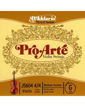 Струна для скрипки D'ADDARIO PRO-ART'E VIOLIN SINGLE G STRING 4/4 Scale Medium Tension