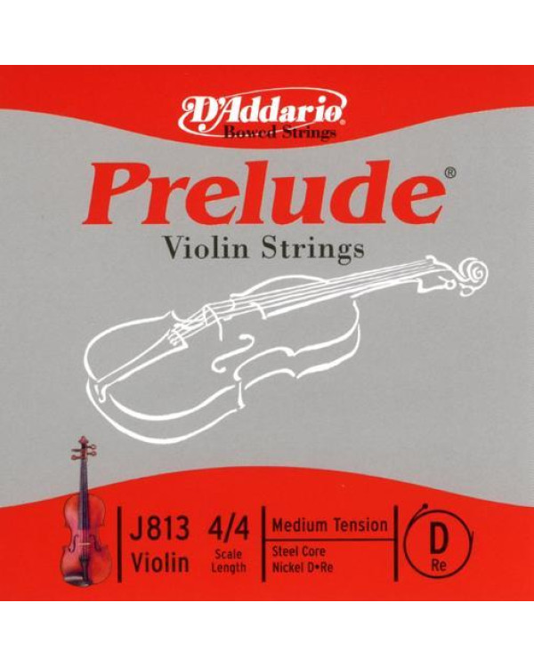 Струна для скрипки D'ADDARIO PRELUDE VIOLIN SINGLE D STRING 4/4 Scale Medium Tension