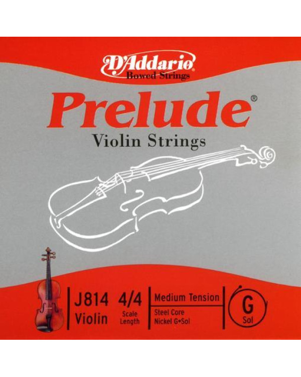 Струна для скрипки D'ADDARIO PRELUDE VIOLIN SINGLE G STRING 4/4 Scale Medium Tension