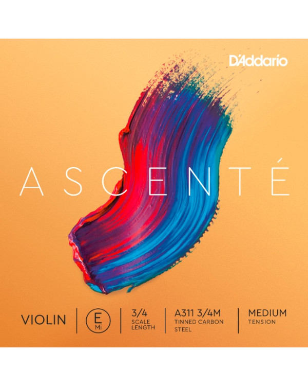 Струна для скрипки D'ADDARIO ASCENT'E VIOLIN SINGLE E STRING 3/4 Scale Medium Tension