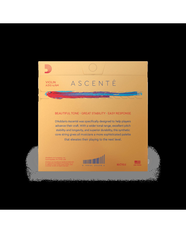 Струна для скрипки D'ADDARIO ASCENT'E VIOLIN STRING SET 4/4 Scale Medium Tension