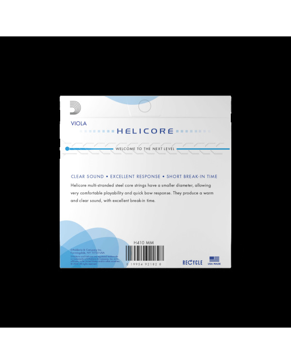 Струни для альта D'ADDARIO HELICORE VIOLA STRING SET Medium Scale Medium Tension