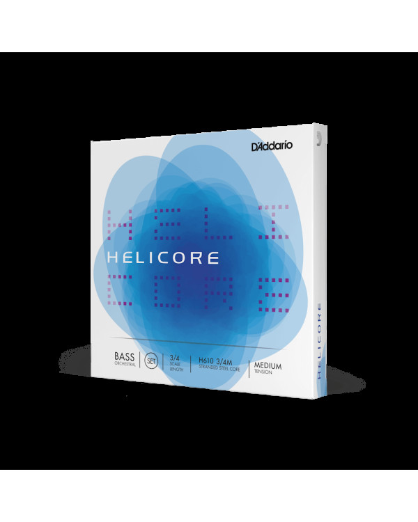 Струни для контрабасу D'ADDARIO HELICORE ORCHESTRAL BASS STRING SET 3/4 Scale Medium Tension