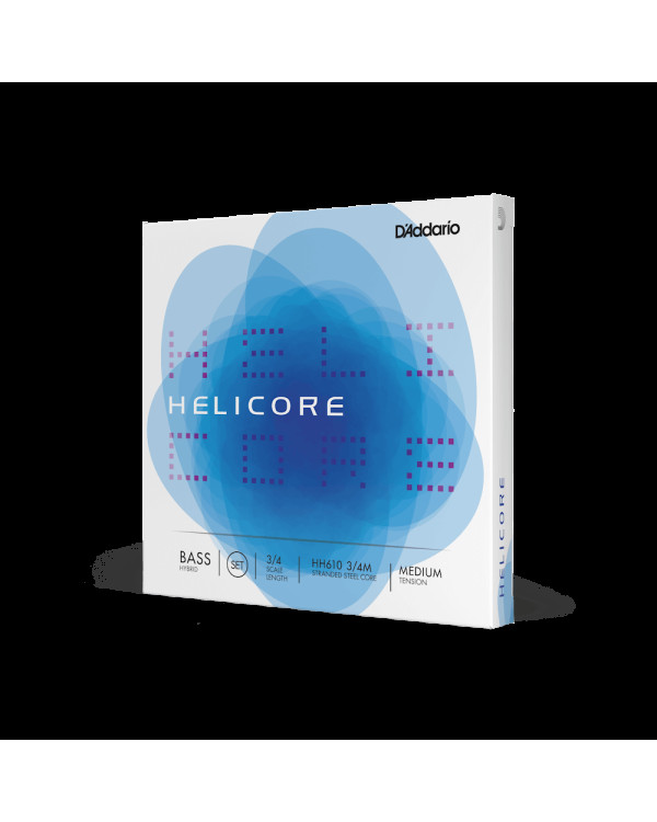 Струни для контрабасу D'ADDARIO HELICORE HYBRID BASS STRING SET 3/4 Scale Medium Tension