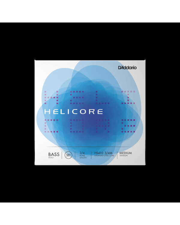 Струни для контрабасу D'ADDARIO HELICORE SOLO BASS STRING SET 3/4 Scale Medium Tension