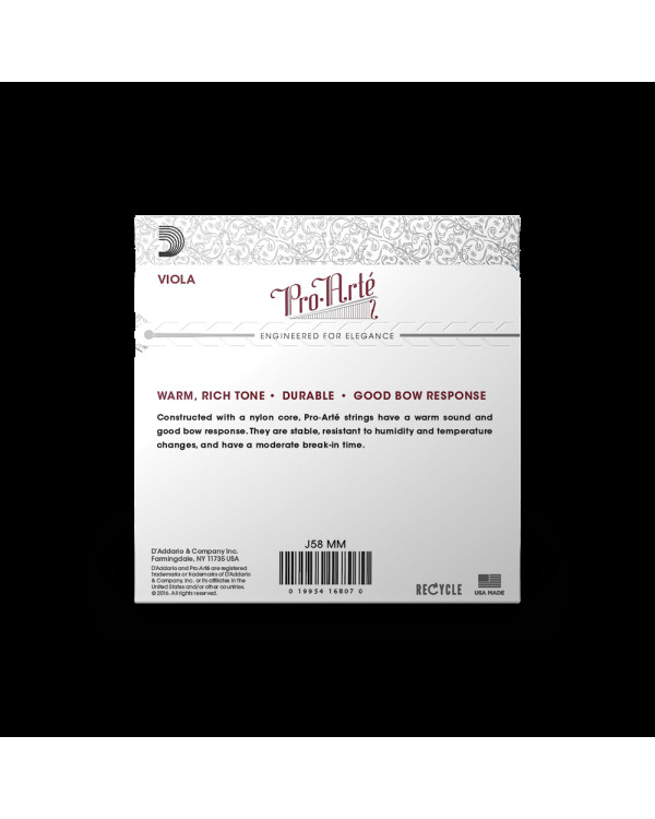 Струни для альта D'ADDARIO PRO-ART'E VIOLA STRING SET Medium Scale Medium Tension