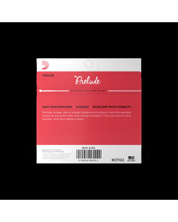 Струни для скрипки D'ADDARIO PRELUDE VIOLIN STRING SET 4/4 Scale Heavy Tension