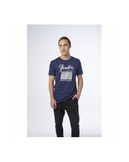 FENDER T-SHIRT DELUXE REVERB BLUE L Футболка-foto3