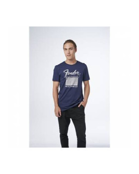 FENDER T-SHIRT DELUXE REVERB BLUE L Футболка-foto3