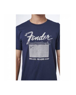 FENDER T-SHIRT DELUXE REVERB BLUE L Футболка-foto5