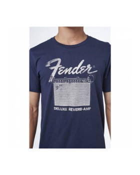 FENDER T-SHIRT DELUXE REVERB BLUE L Футболка-foto5